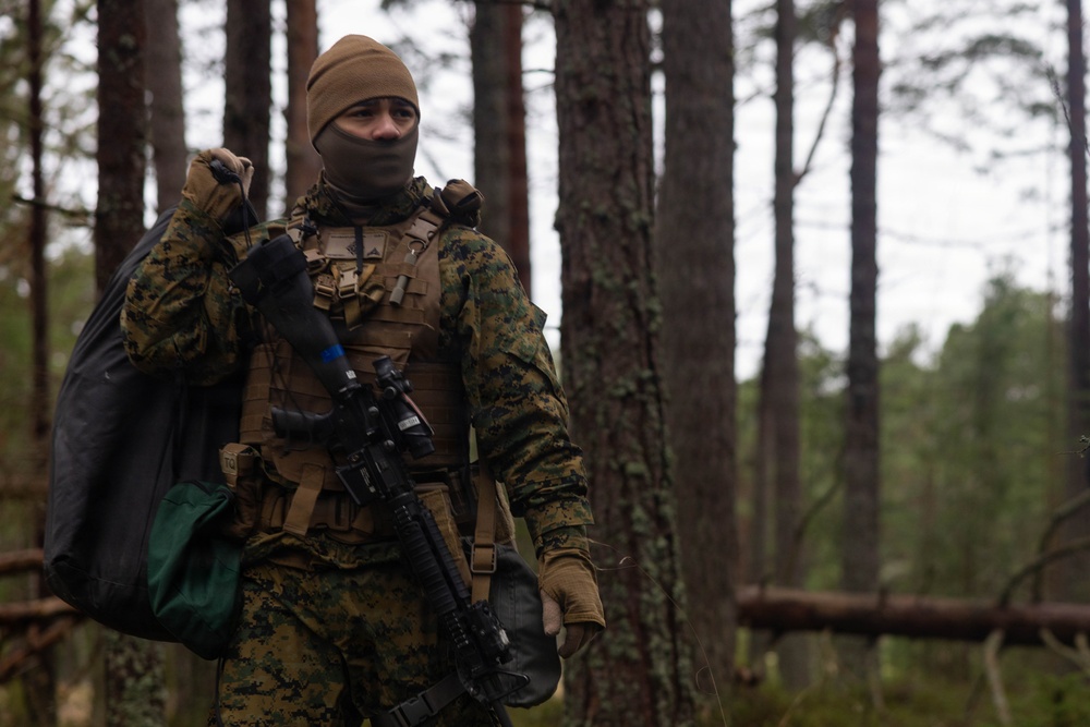 U.S. Marines set-up for bilateral exercise in Finalnd