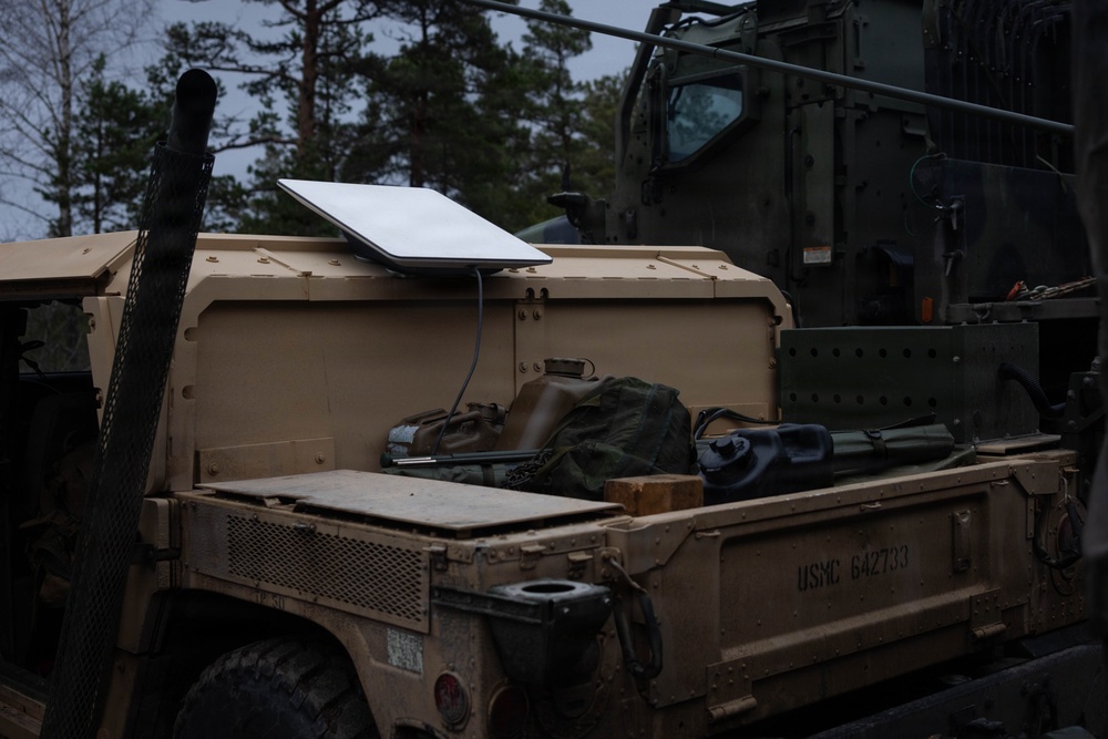 U.S. Marines utilize star shield communication system during European deployment