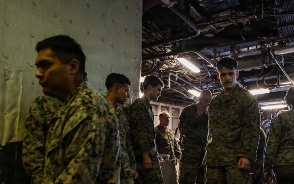22nd MEU(SOC) | Marines Transport Cargo Aboard USS Iwo Jima During Deployment