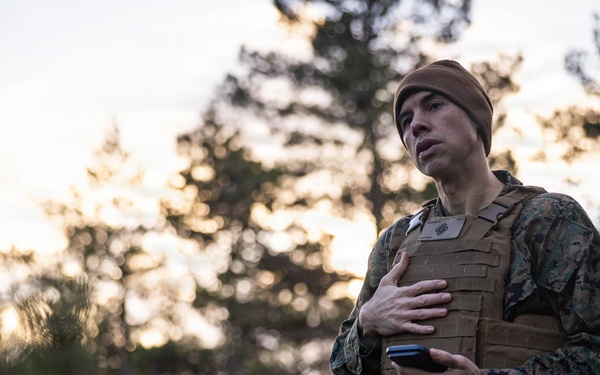 U.S. Navy chaplain prays with Marines and Sailors during European deployment
