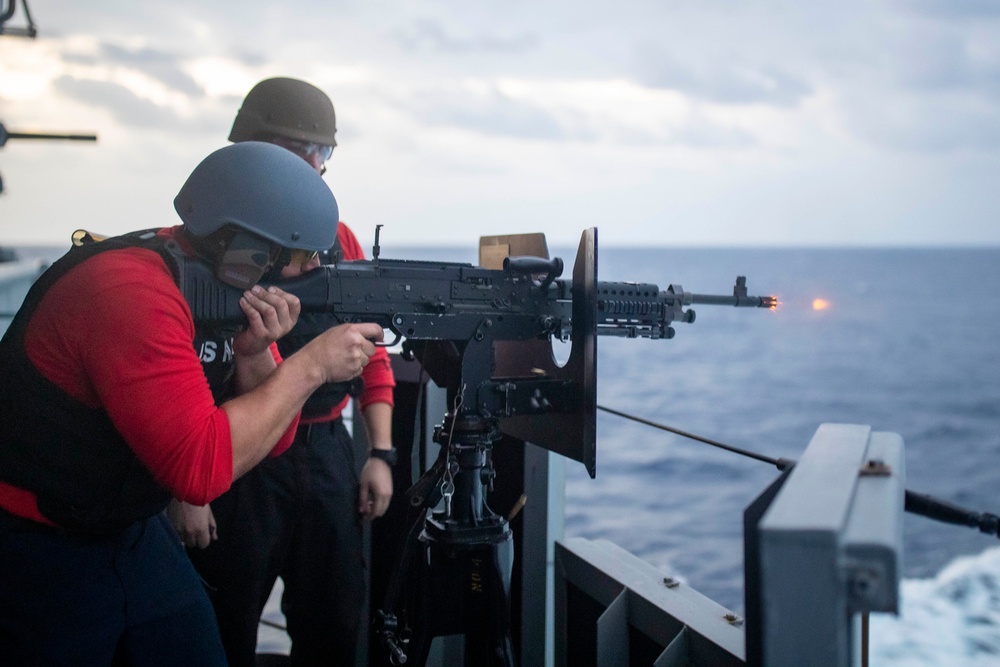 USS Tripoli Conducts Weapons Training