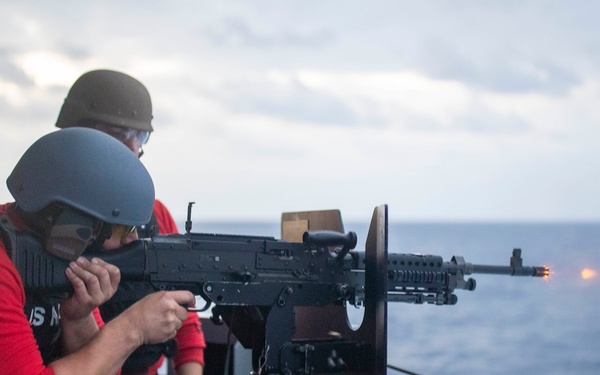 USS Tripoli Conducts Weapons Training