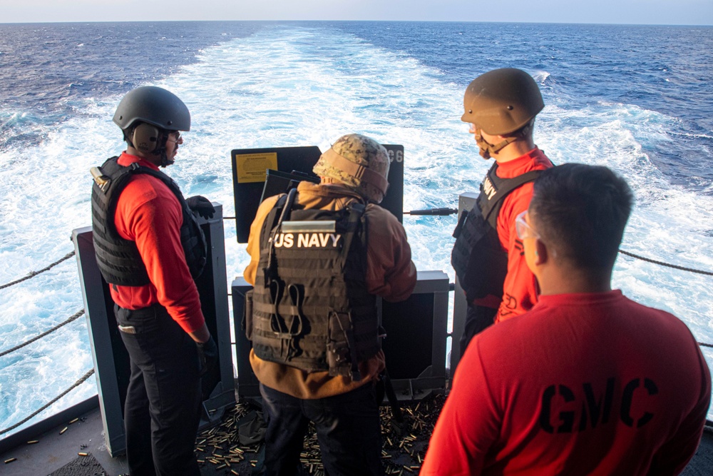 USS Tripoli Conducts Weapons Training