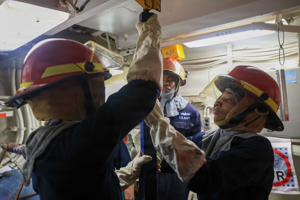 USS Iwo Jima Sailors Conduct a Damage Control Training Evolution