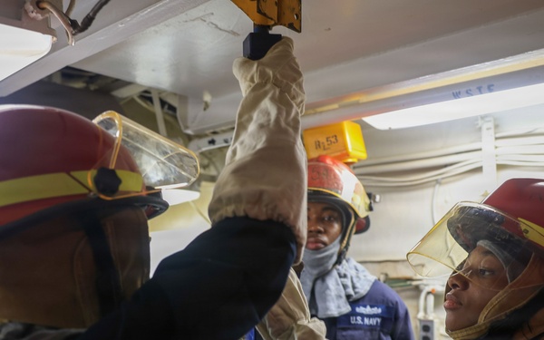 USS Iwo Jima Sailors Conduct a Damage Control Training Evolution