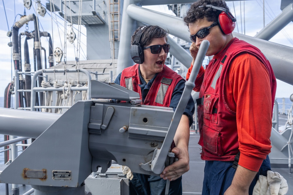 USS Iwo Jima Sailors Operate a 40mm Saluting Battery During a Live Fire Exercise