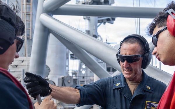 USS Iwo Jima Sailors Operate a 40mm Saluting Battery During a Live Fire Exercise
