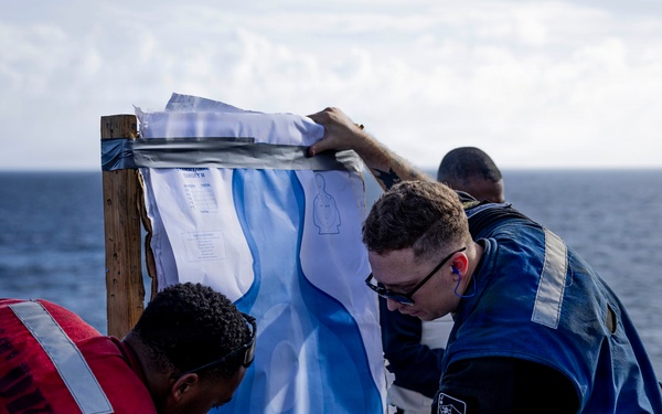 USS Iwo Jima Conducts live fire exercise