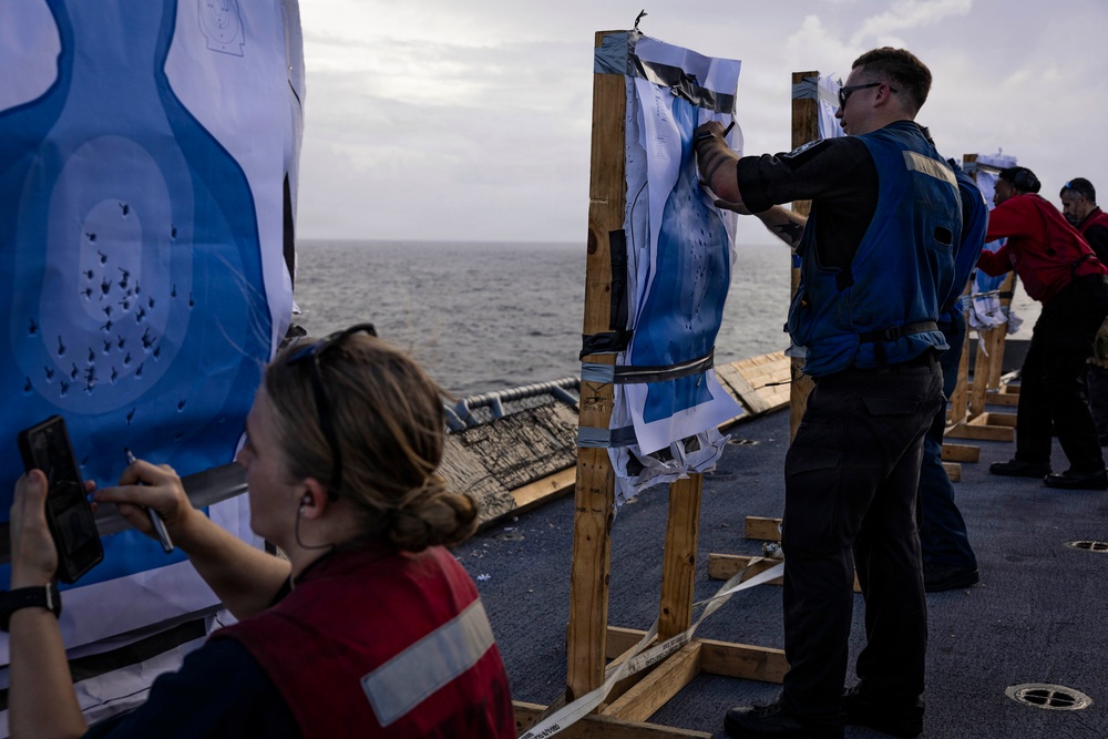 USS Iwo Jima Conducts live fire exercise