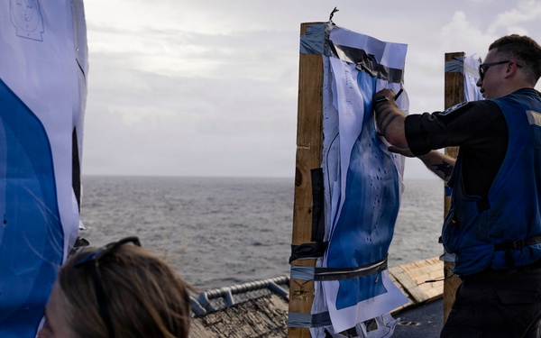 USS Iwo Jima Conducts live fire exercise