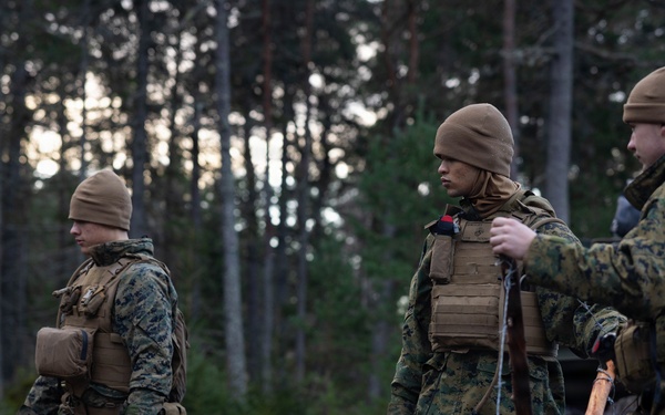 U.S. Marines build road barriers while deployed in the Baltic sea area