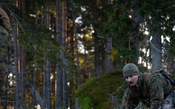 U.S. Marines build road barriers while deployed in the Baltic sea area