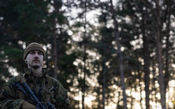U.S. Marines build road barriers while deployed in the Baltic sea area