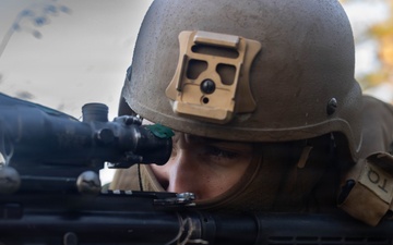 U.S. Marines establish a secured area during a bilateral exercise while deployed in the Baltic sea