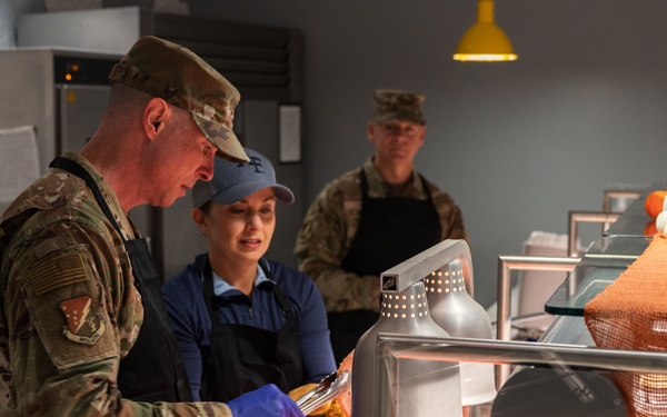 BASE LEADERS SERVE FRESH THANKSGIVING MEALS AT HOLLOMAN AIR FORCE BASE DINING FACILITY