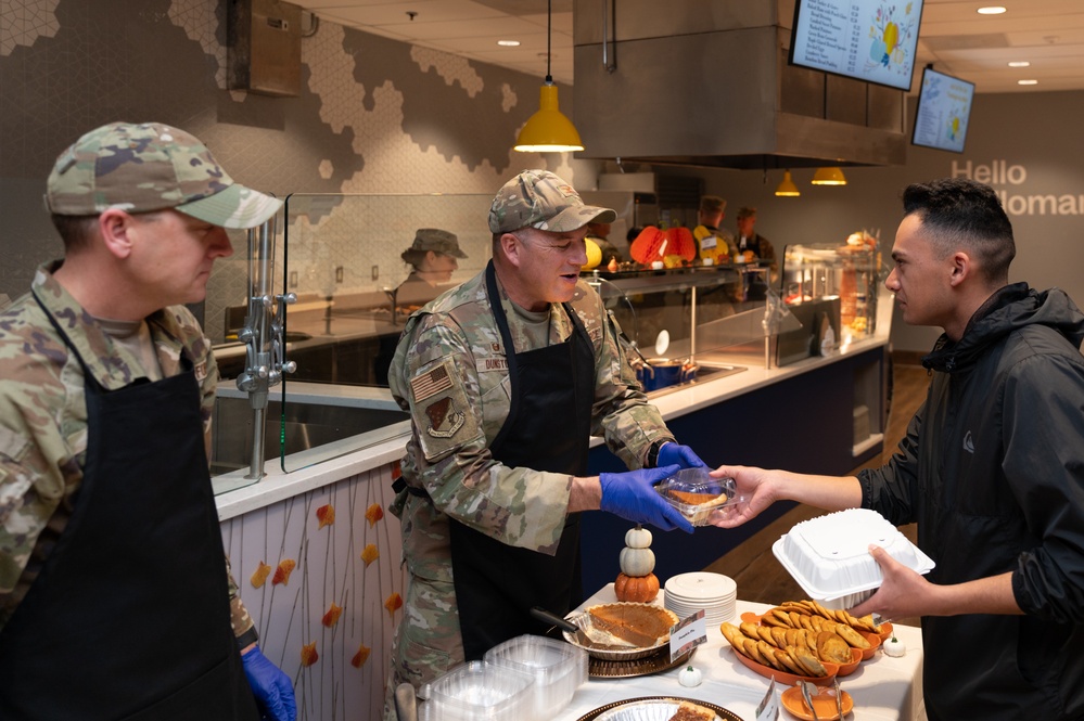 BASE LEADERS SERVE FRESH THANKSGIVING MEALS AT HOLLOMAN AIR FORCE BASE DINING FACILITY