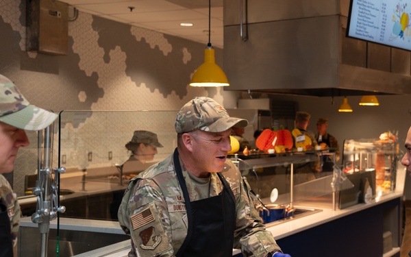 BASE LEADERS SERVE FRESH THANKSGIVING MEALS AT HOLLOMAN AIR FORCE BASE DINING FACILITY