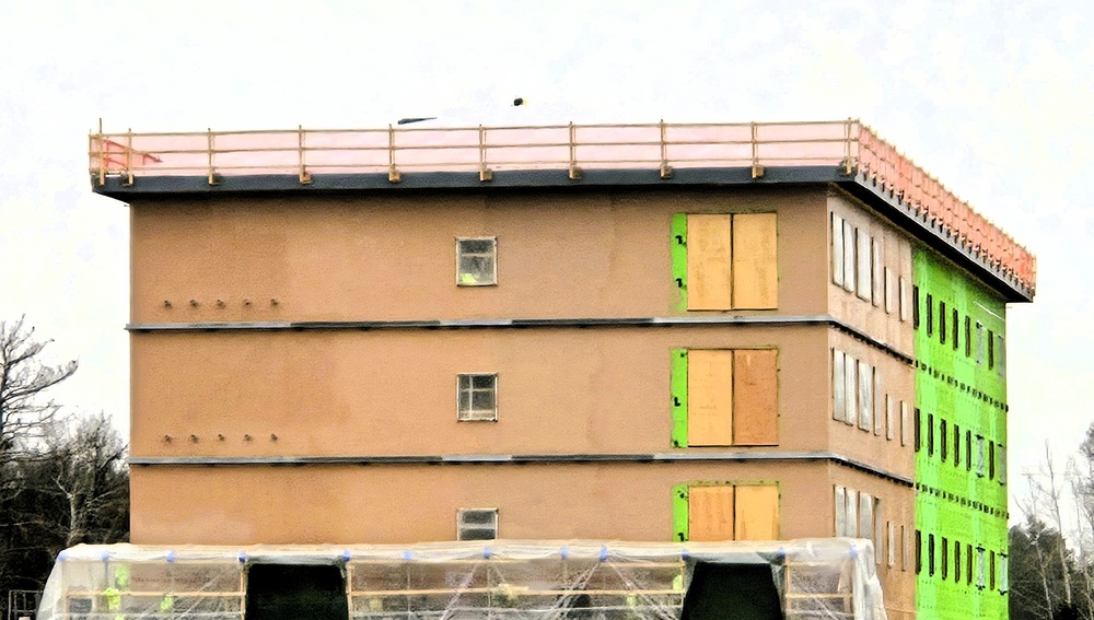 Fort McCoy’s $55.75 million Collective Training Officers Quarters Project construction continues during December