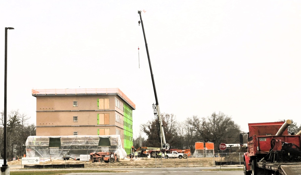 Fort McCoy’s $55.75 million Collective Training Officers Quarters Project construction continues during December