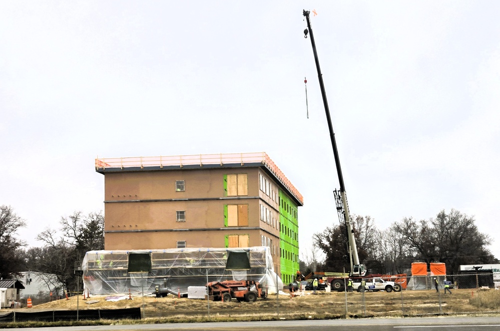 Fort McCoy’s $55.75 million Collective Training Officers Quarters Project construction continues during December