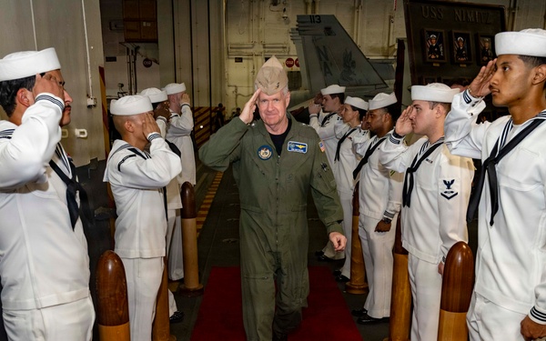 Adm. Samuel J. Paparo, Commander, Indo-Pacific Command, visits USS Nimitz