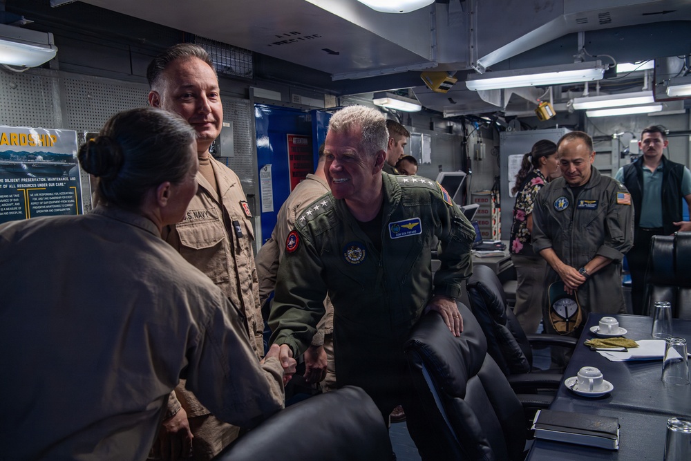 Adm. Samuel J. Paparo, Commander, Indo-Pacific Command, visits USS Nimitz
