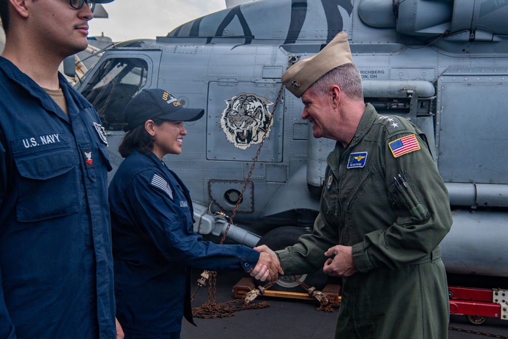Adm. Samuel J. Paparo, Commander, Indo-Pacific Command, visits USS Nimitz