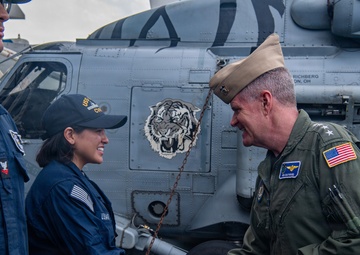Adm. Samuel J. Paparo, Commander, Indo-Pacific Command, visits USS Nimitz