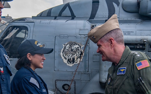 Adm. Samuel J. Paparo, Commander, Indo-Pacific Command, visits USS Nimitz