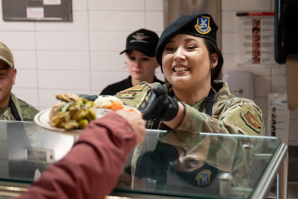 Malmstrom leadership serves Thanksgiving lunch