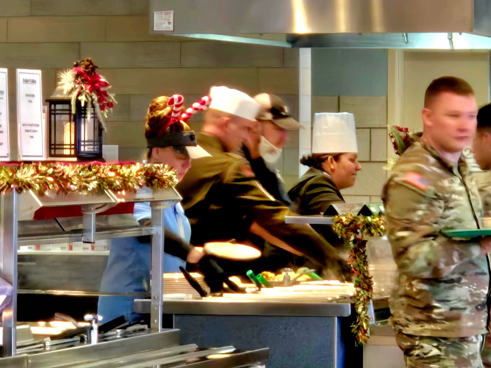 Fort McCoy Garrison leaders support special 2025 dining facility holiday meal for installation team