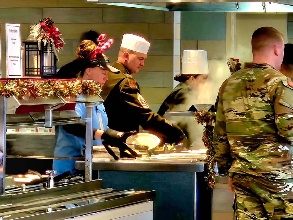 Fort McCoy Garrison leaders support special 2025 dining facility holiday meal for installation team