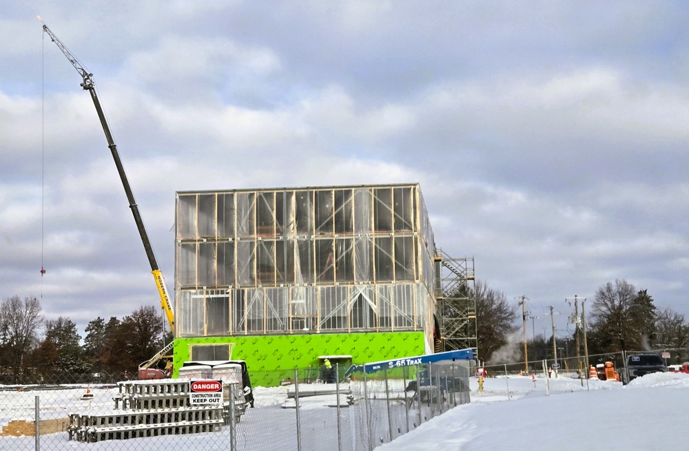 Fort McCoy’s $55.75 million Collective Training Officers Quarters Project construction continues during December