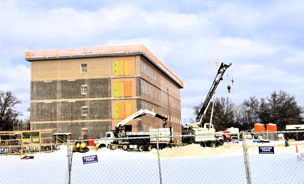 Fort McCoy’s $55.75 million Collective Training Officers Quarters Project construction continues during December