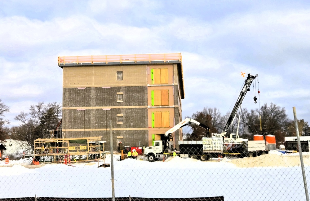 Fort McCoy’s $55.75 million Collective Training Officers Quarters Project construction continues during December