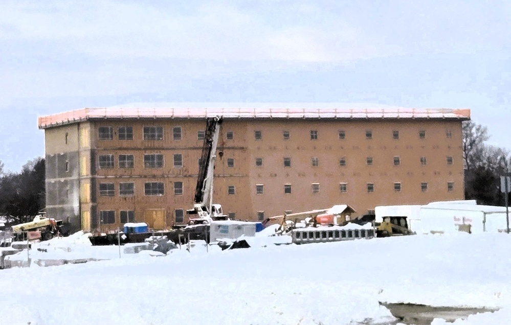 Fort McCoy’s $55.75 million Collective Training Officers Quarters Project construction continues during December