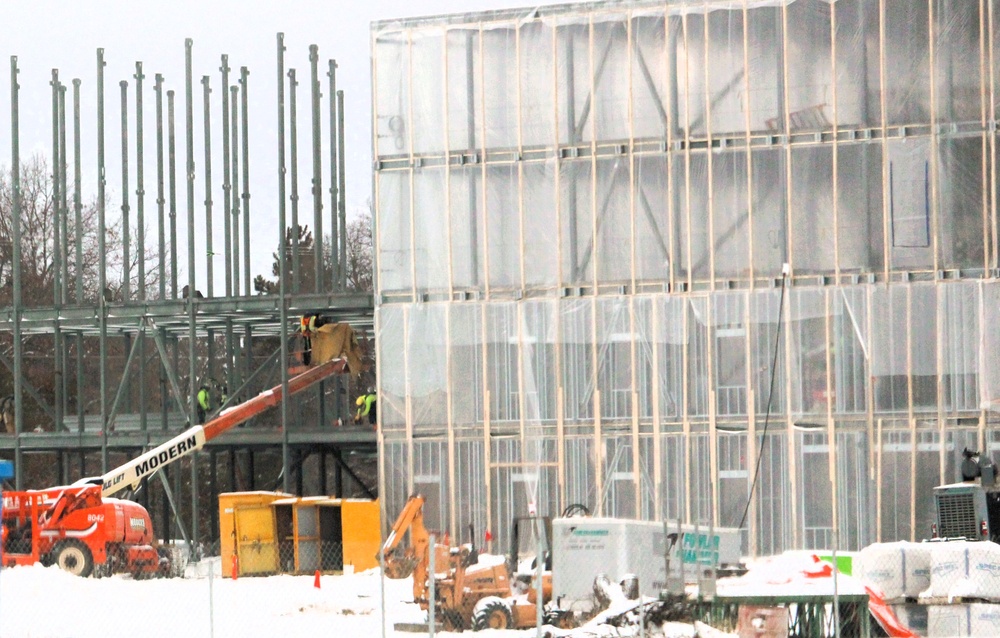 Fort McCoy’s $55.75 million Collective Training Officers Quarters Project construction continues during December