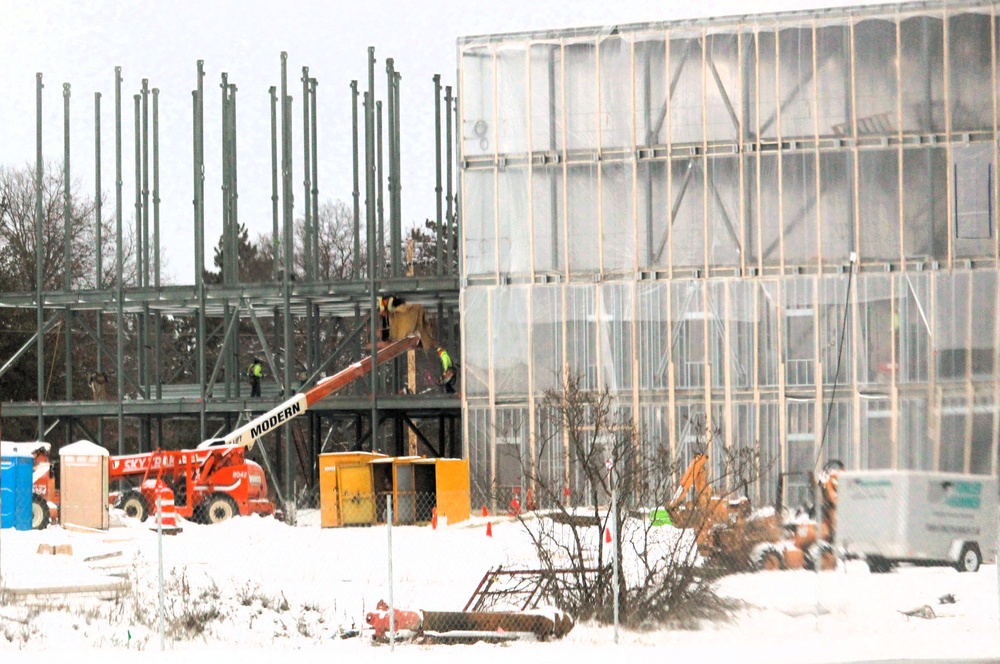 Fort McCoy’s $55.75 million Collective Training Officers Quarters Project construction continues during December