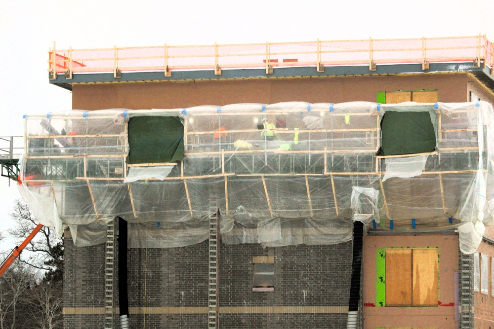 Fort McCoy’s $55.75 million Collective Training Officers Quarters Project construction continues during December