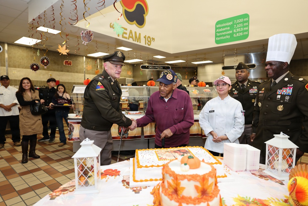 The 403rd AFSB Command Group celebrated Thanksgiving by meal to service members