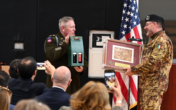 Italian Base Commander for the U.S. installations in Vicenza Change of Command Ceremony