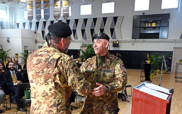 Italian Base Commander for the U.S. installations in Vicenza Change of Command Ceremony