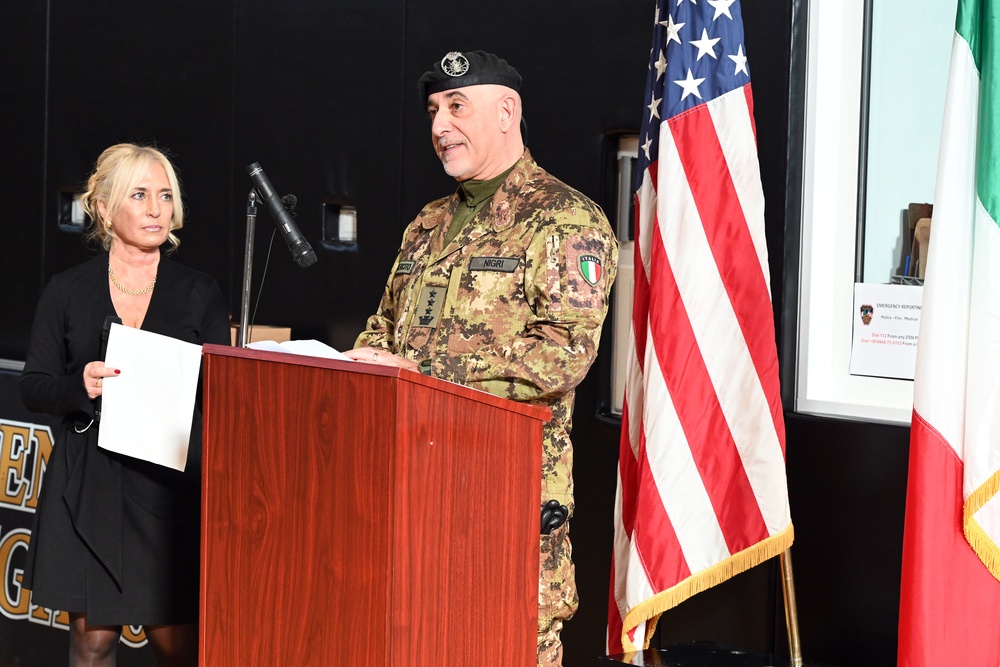 Italian Base Commander for the U.S. installations in Vicenza Change of Command Ceremony