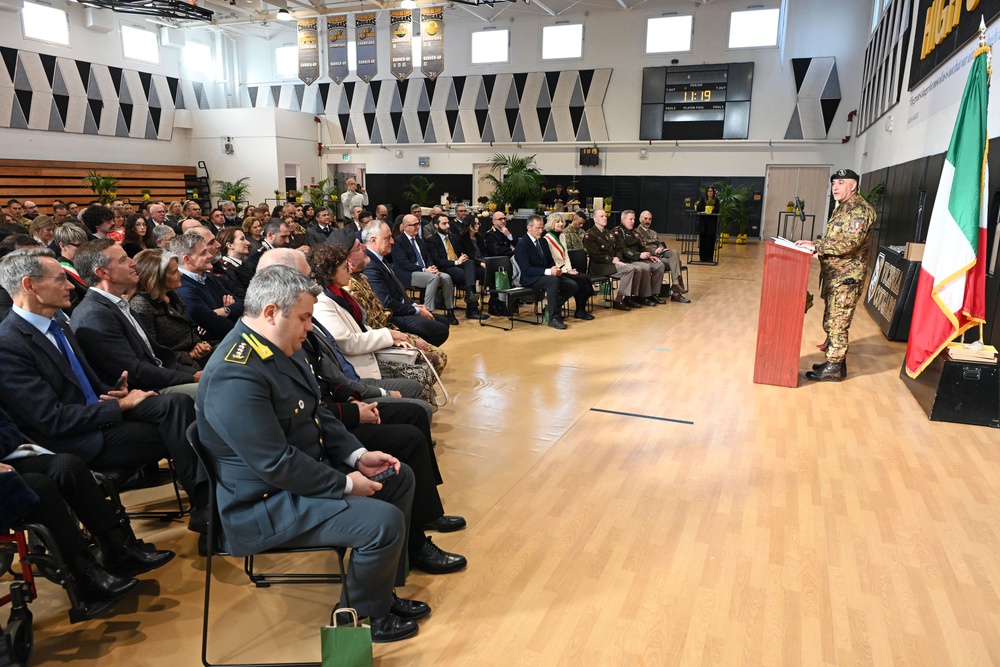 Italian Base Commander for the U.S. installations in Vicenza Change of Command Ceremony