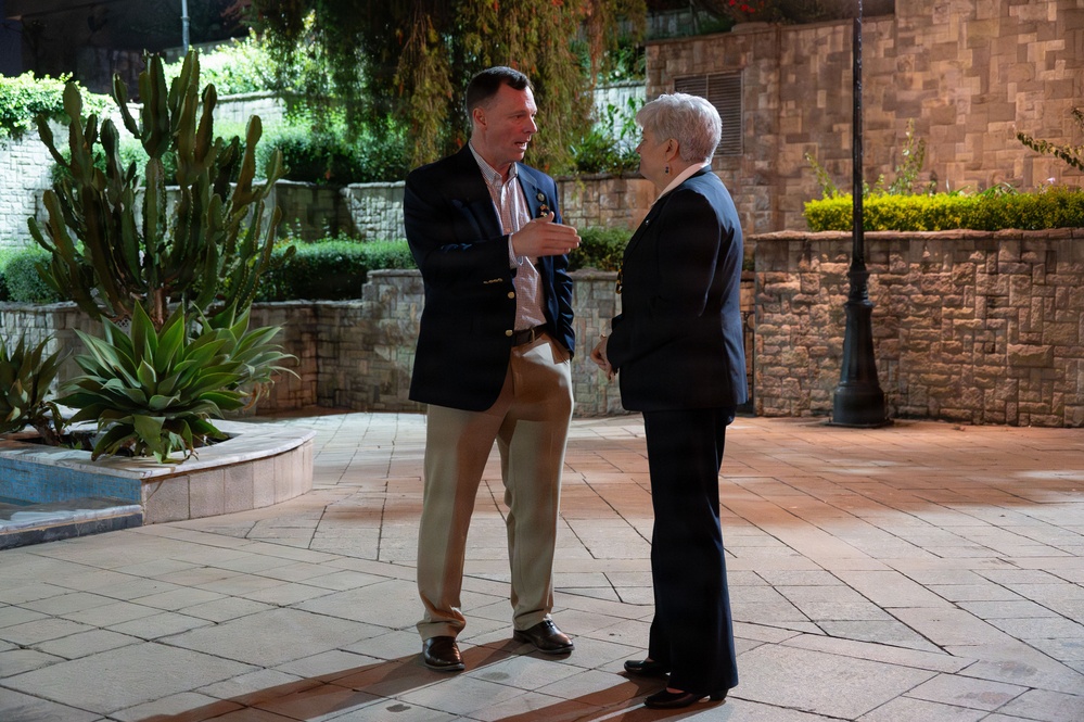 Gen. Dagvin Anderson speaks with Ambassador Stephanie Sullivan, U.S. ambassador to the African Union