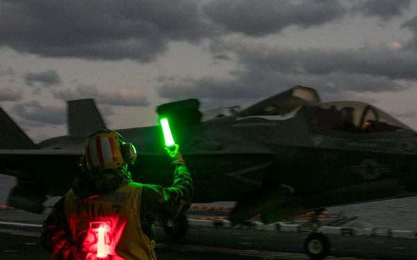 USS Tripoli Conducts F-35 Flight Operations