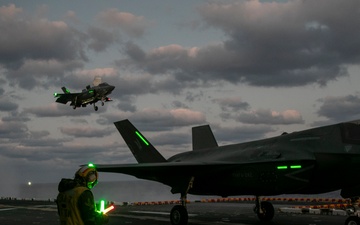 USS Tripoli Conducts F-35 Night Flight Operations