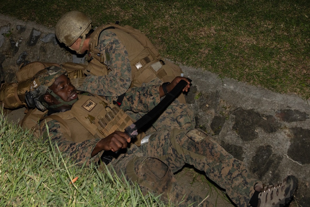 U.S. Navy Hospital Corpsmen conduct Tactical Combat Casualty Care during a Combat Medical Course