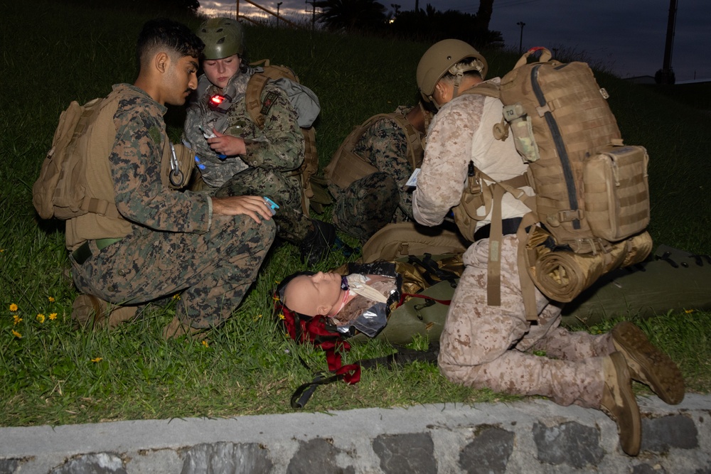 U.S. Navy Hospital Corpsmen conduct Tactical Combat Casualty Care during a Combat Medical Course