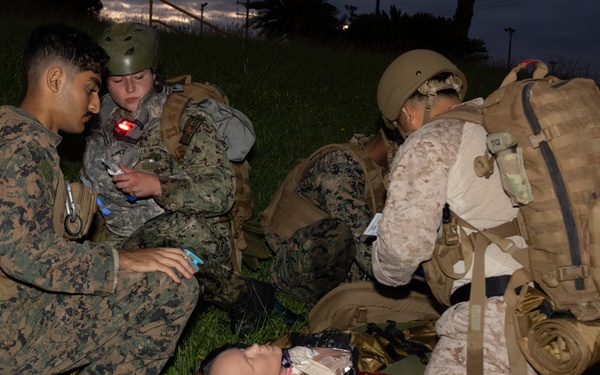 U.S. Navy Hospital Corpsmen conduct Tactical Combat Casualty Care during a Combat Medical Course